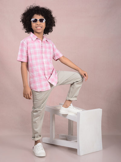 Beige Printed Trousers-Boys Trousers-Crimsoune Club