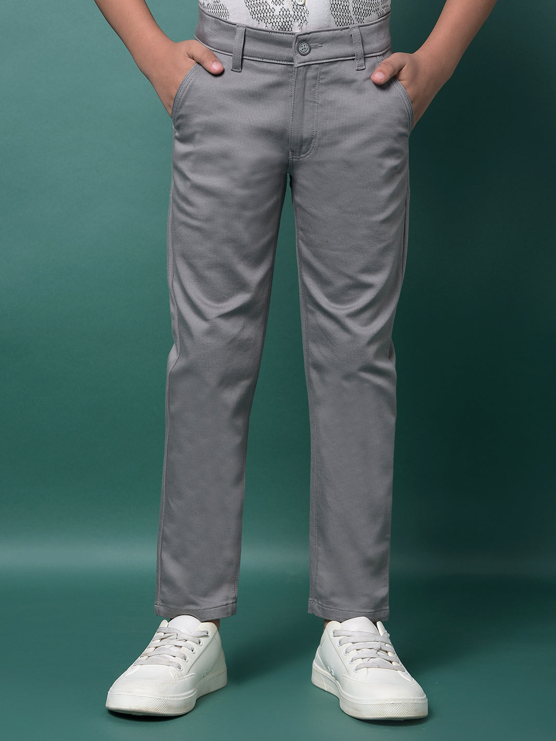 Grey Printed Trousers-Boys Trousers-Crimsoune Club