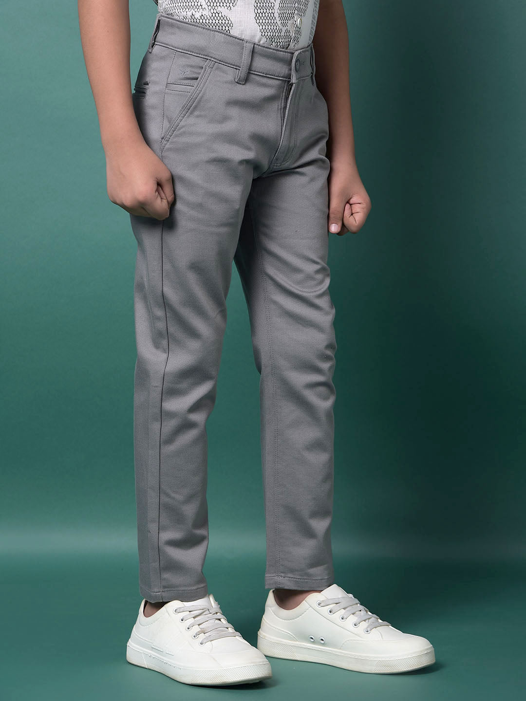Grey Printed Trousers-Boys Trousers-Crimsoune Club