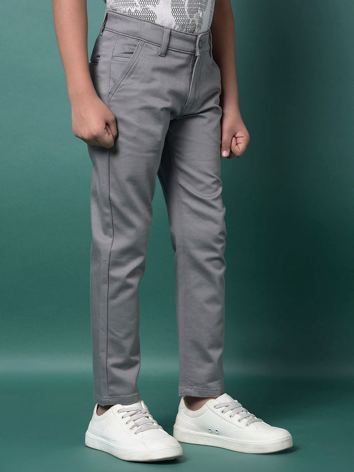 Grey Printed Trousers-Boys Trousers-Crimsoune Club