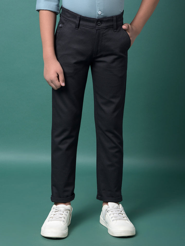 Black Printed Trousers-Boys Trousers-Crimsoune Club