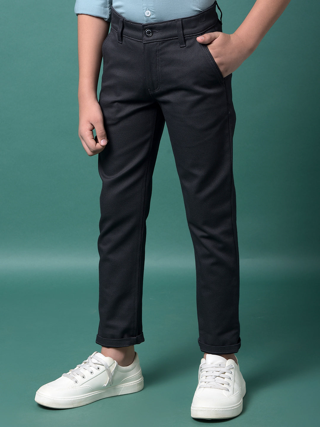 Black Printed Trousers-Boys Trousers-Crimsoune Club