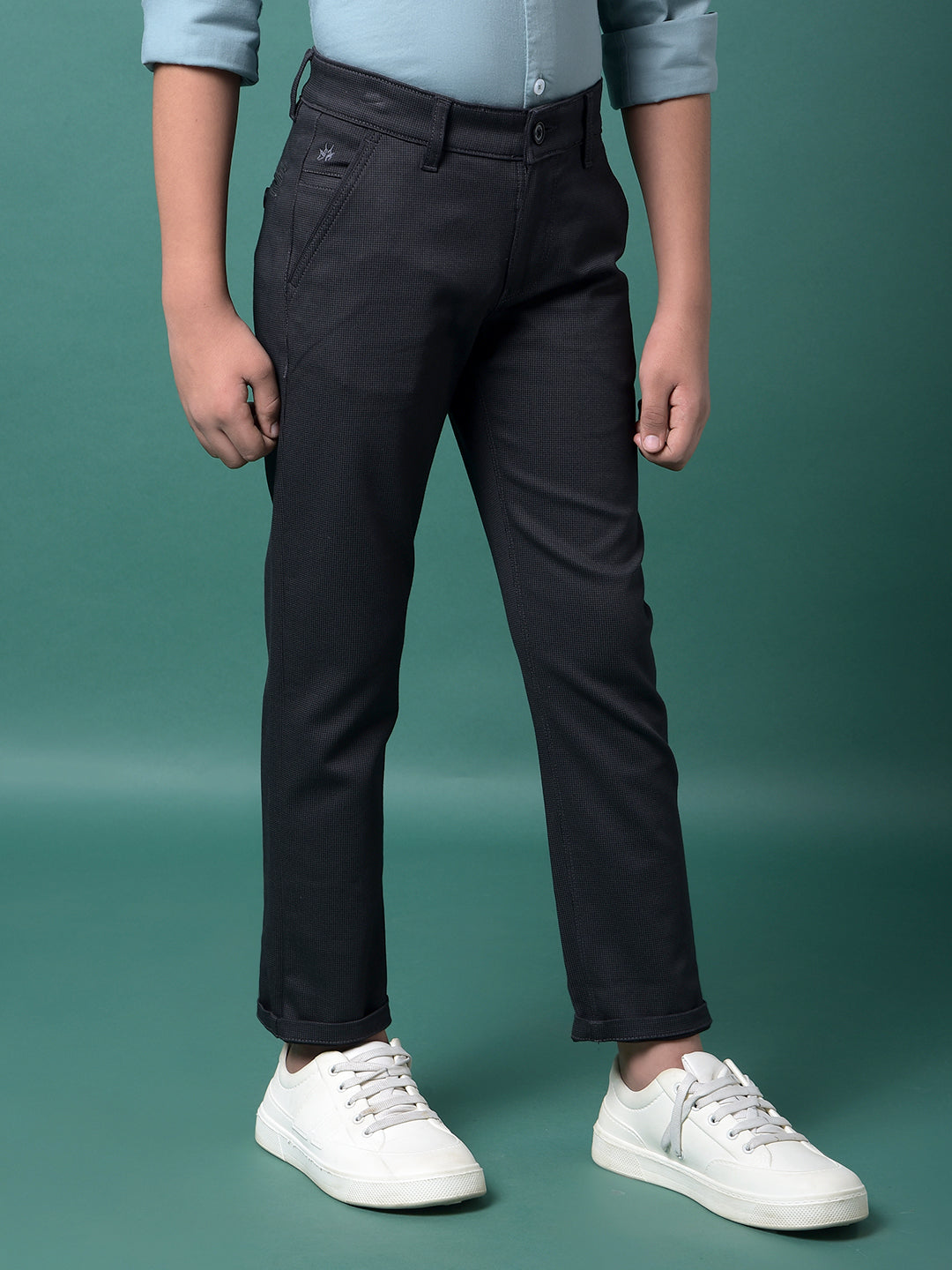 Black Printed Trousers-Boys Trousers-Crimsoune Club