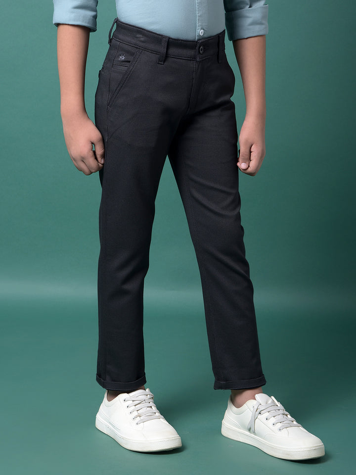 Black Printed Trousers-Boys Trousers-Crimsoune Club