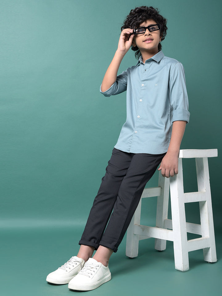 Black Printed Trousers-Boys Trousers-Crimsoune Club