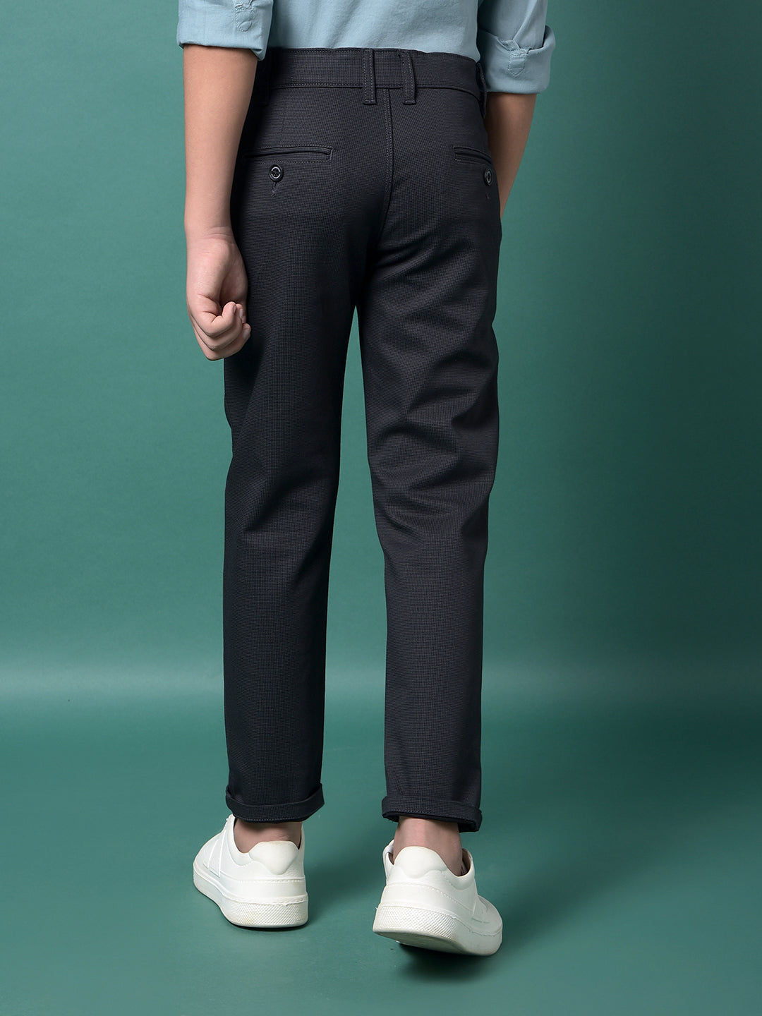Black Printed Trousers-Boys Trousers-Crimsoune Club