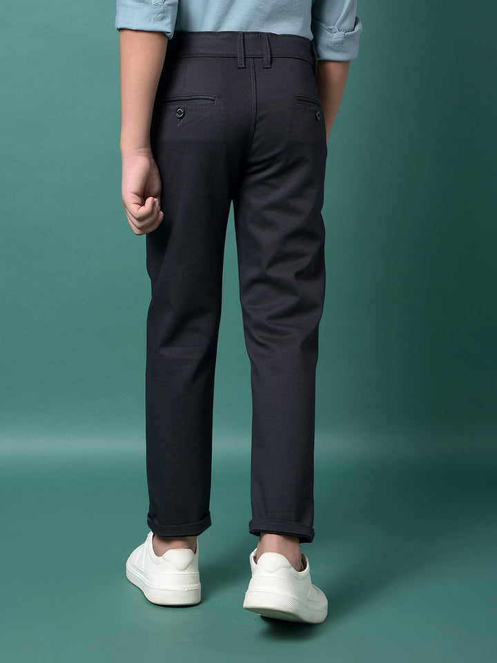 Black Printed Trousers-Boys Trousers-Crimsoune Club