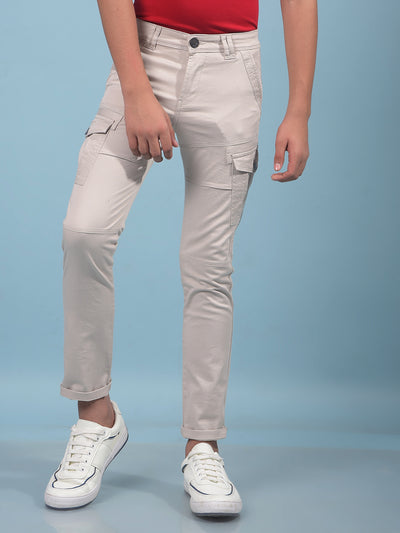 Grey Cargo Trousers-Boys Trousers-Crimsoune Club