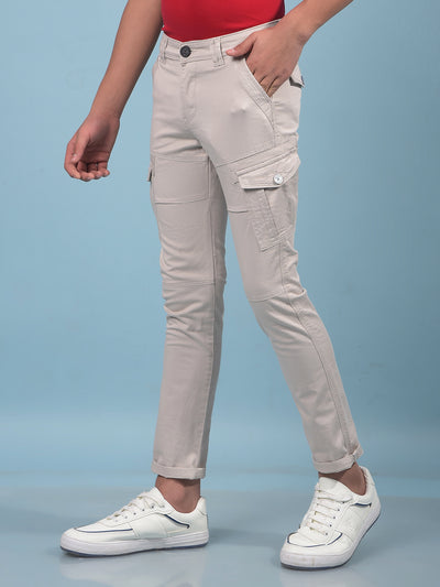 Grey Cargo Trousers-Boys Trousers-Crimsoune Club