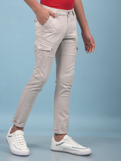 Grey Cargo Trousers-Boys Trousers-Crimsoune Club