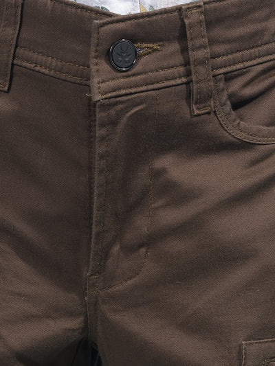 Brown Cargo Trousers-Boys Trousers-Crimsoune Club