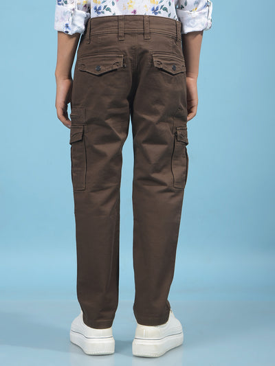 Brown Cargo Trousers-Boys Trousers-Crimsoune Club