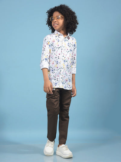 Brown Cargo Trousers-Boys Trousers-Crimsoune Club