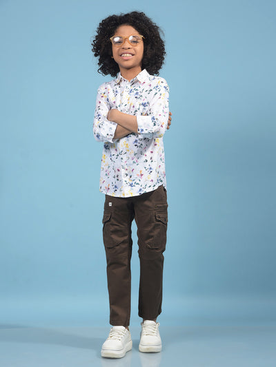 Brown Cargo Trousers-Boys Trousers-Crimsoune Club