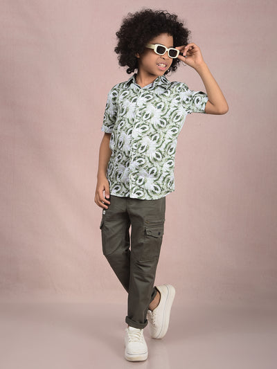 Olive Cargo Trousers-Boys Trousers-Crimsoune Club