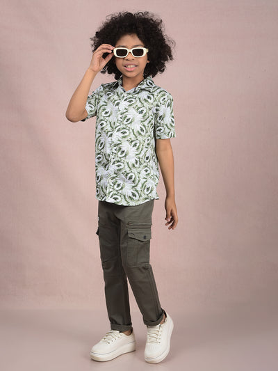 Olive Cargo Trousers-Boys Trousers-Crimsoune Club