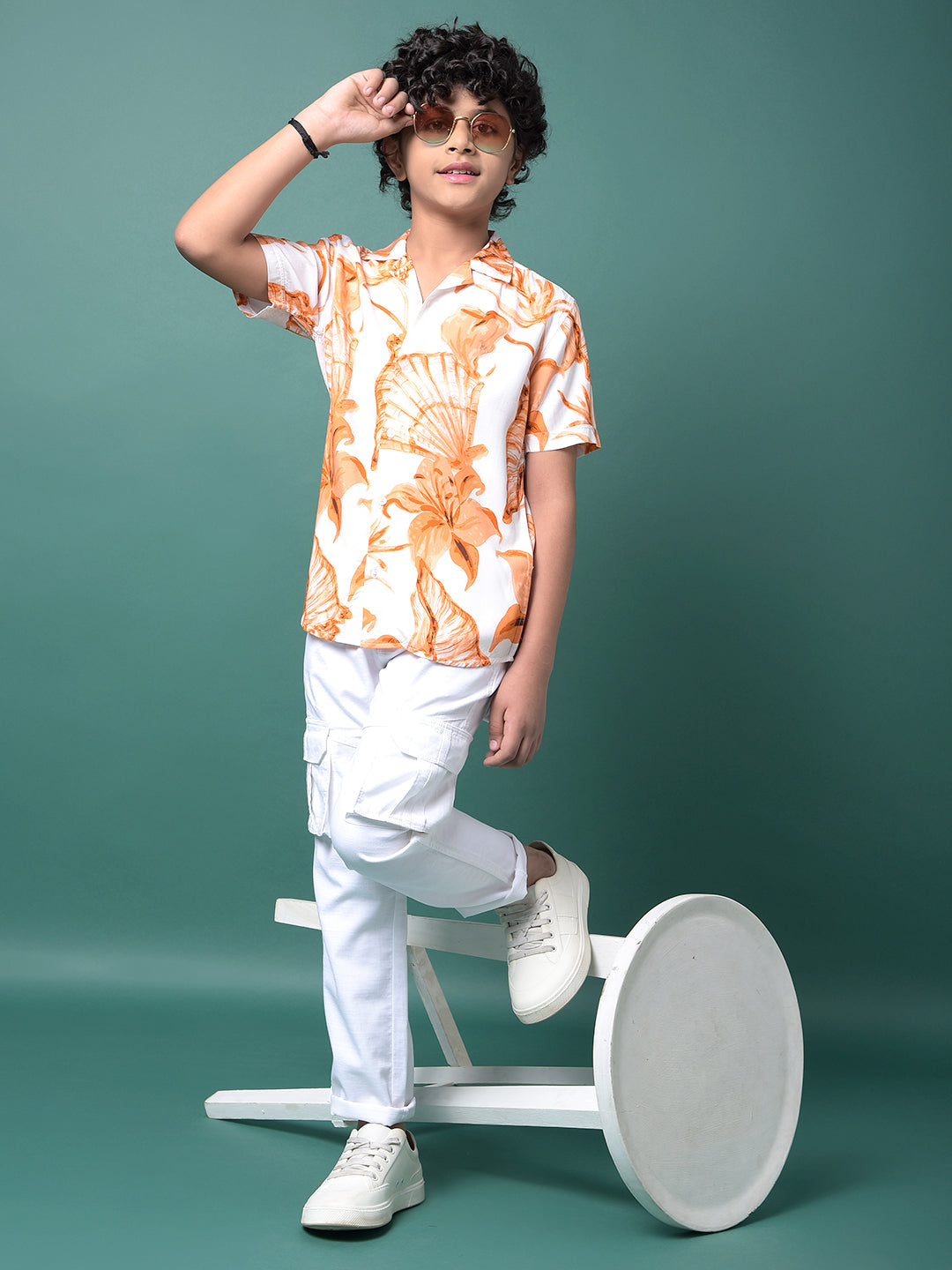 White 100% Cotton Cargo Trousers-Boys Trousers-Crimsoune Club