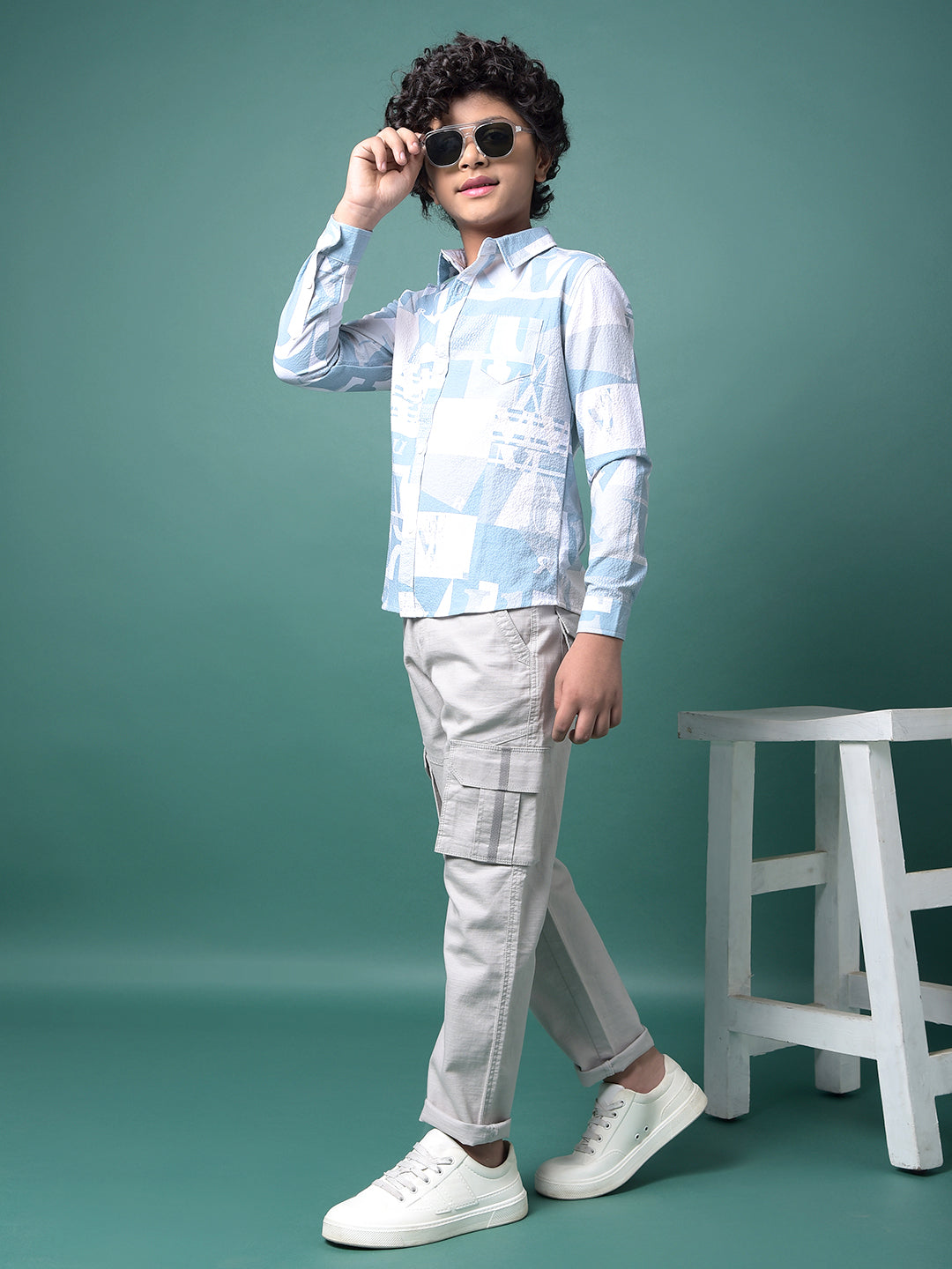 Grey 100% Cotton Cargo Trousers-Boys Trousers-Crimsoune Club