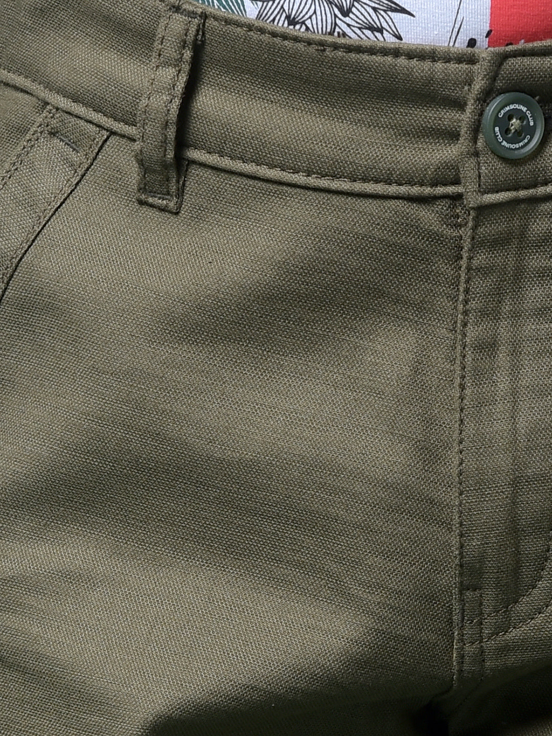 Olive 100% Cotton Cargo Trousers-Boys Trousers-Crimsoune Club