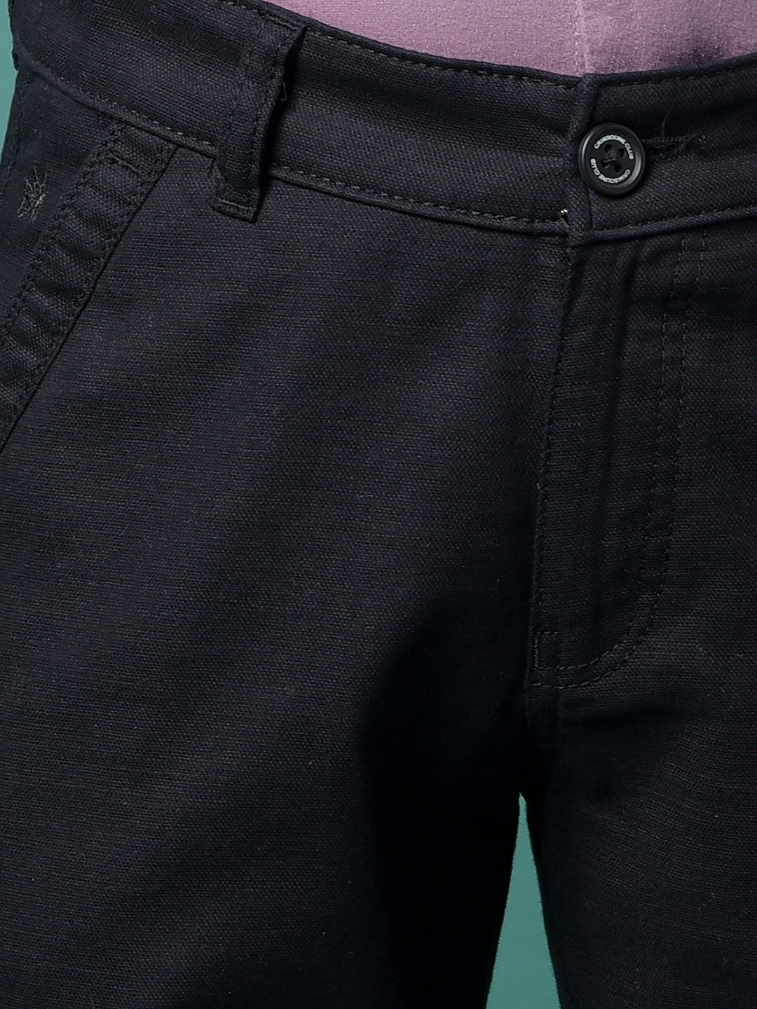 Black 100% Cotton Cargo Trousers-Boys Trousers-Crimsoune Club