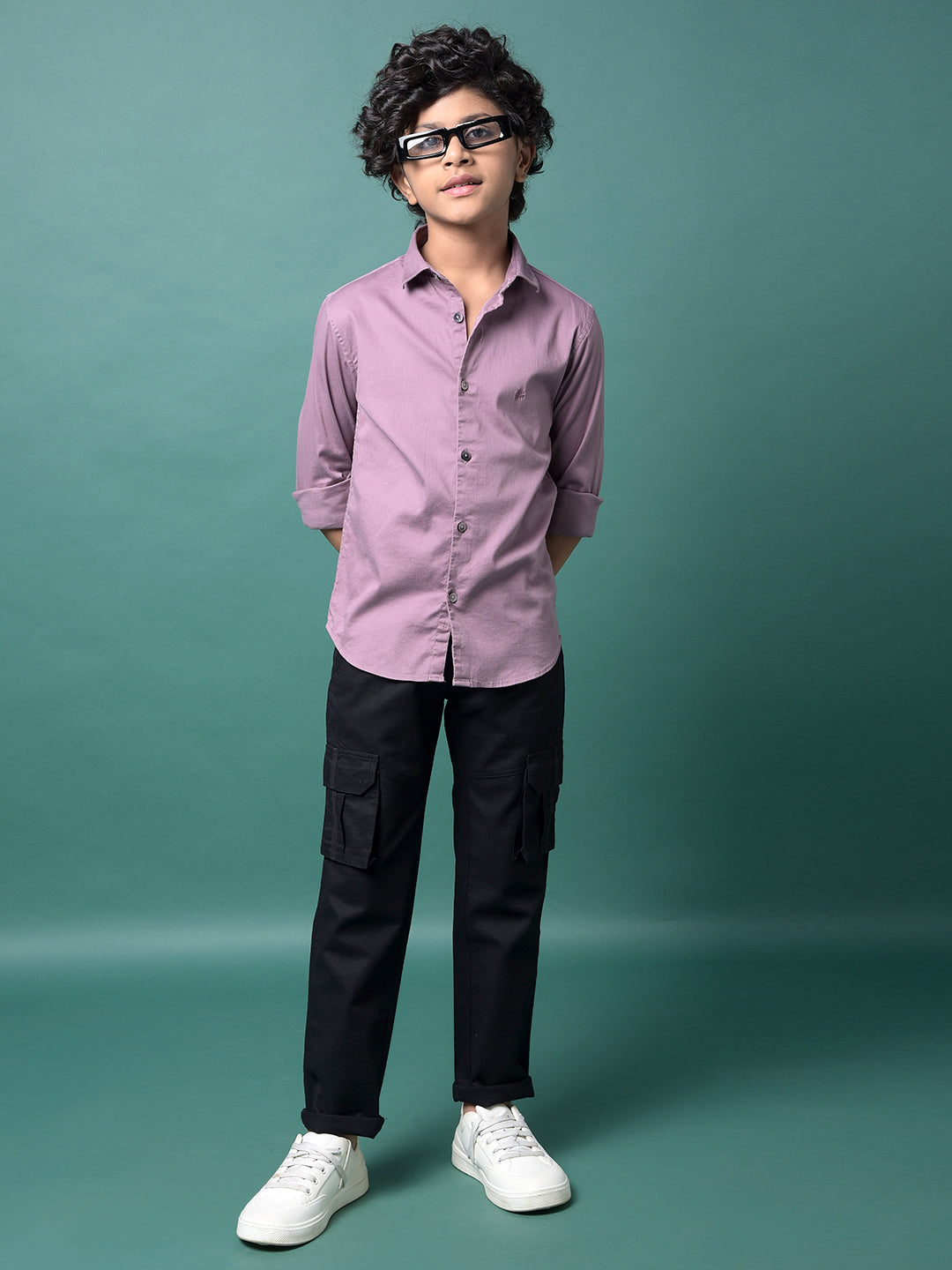 Black 100% Cotton Cargo Trousers-Boys Trousers-Crimsoune Club
