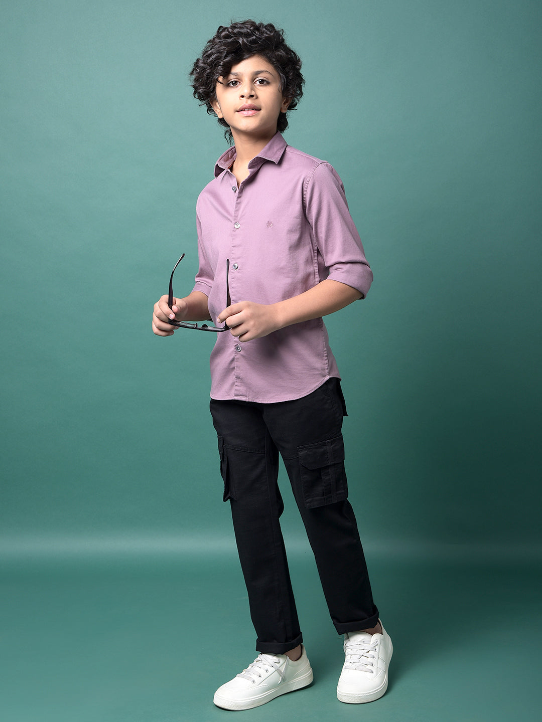 Black 100% Cotton Cargo Trousers-Boys Trousers-Crimsoune Club