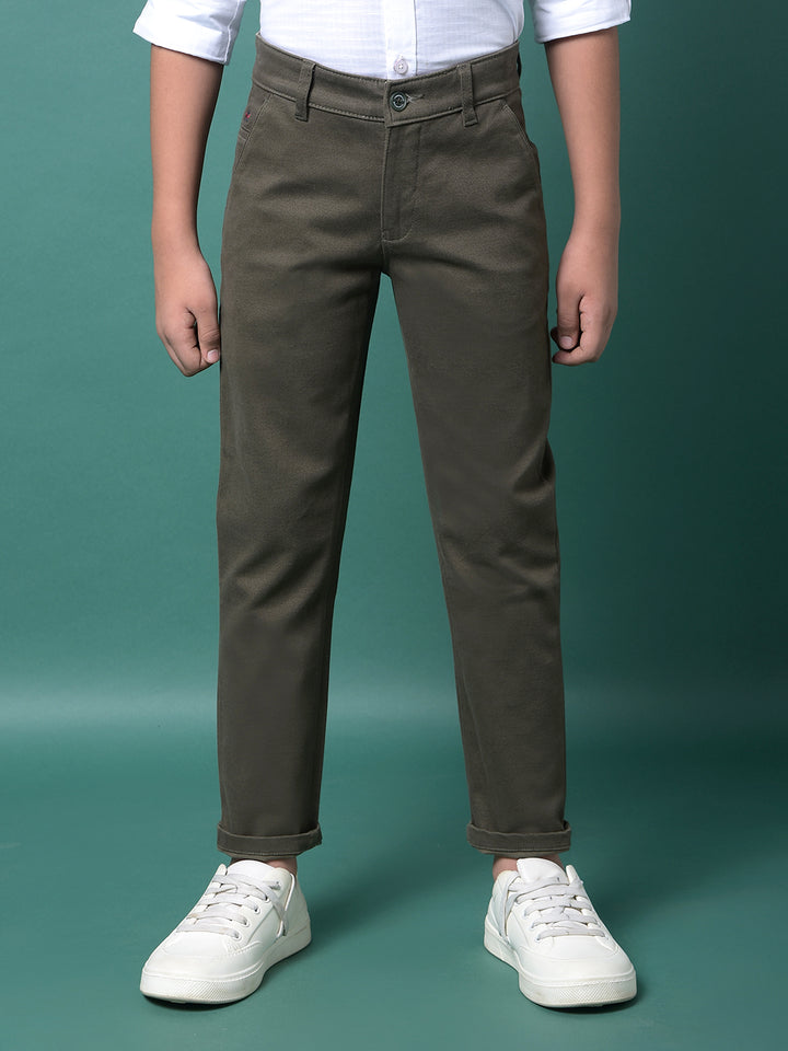 Olive Printed Trousers-Boys Trousers-Crimsoune Club