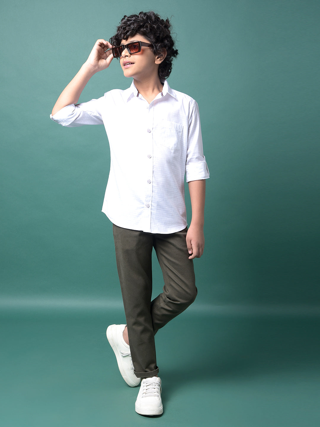 Olive Printed Trousers-Boys Trousers-Crimsoune Club