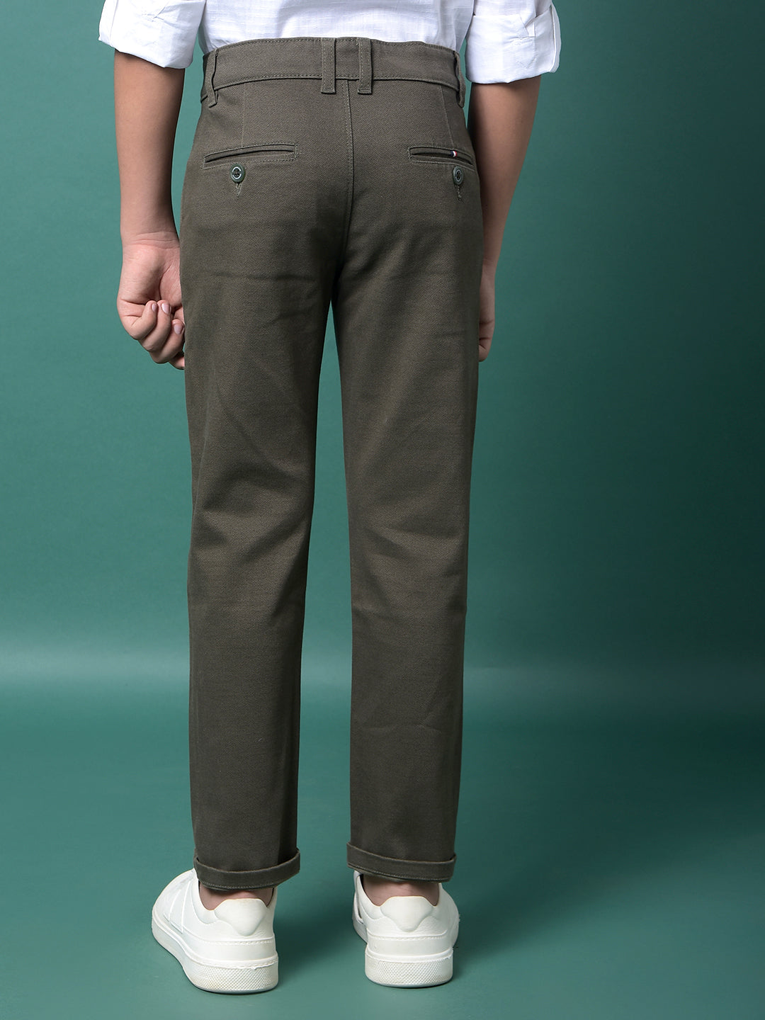 Olive Printed Trousers-Boys Trousers-Crimsoune Club