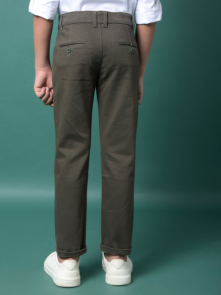 Olive Printed Trousers-Boys Trousers-Crimsoune Club