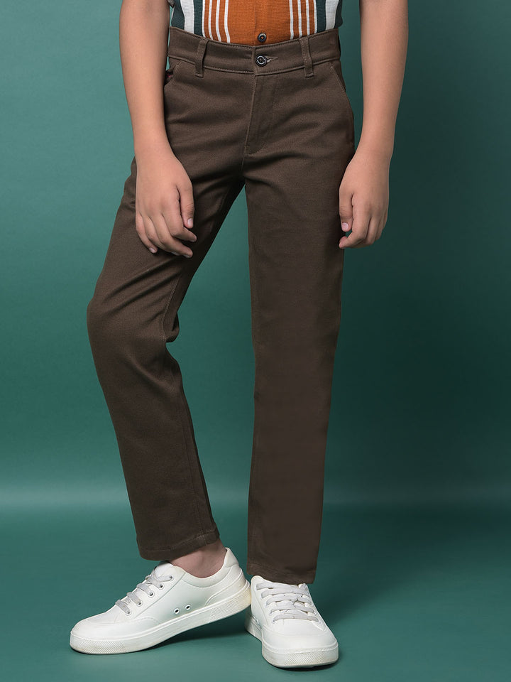 Brown Printed Trousers-Boys Trousers-Crimsoune Club