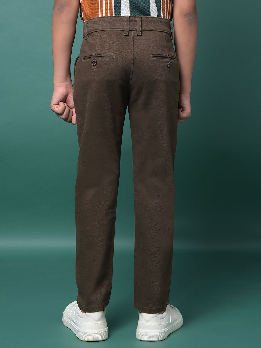 Brown Printed Trousers-Boys Trousers-Crimsoune Club