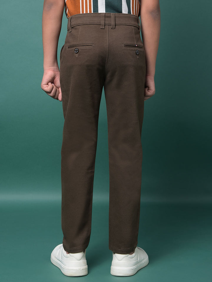 Brown Printed Trousers-Boys Trousers-Crimsoune Club
