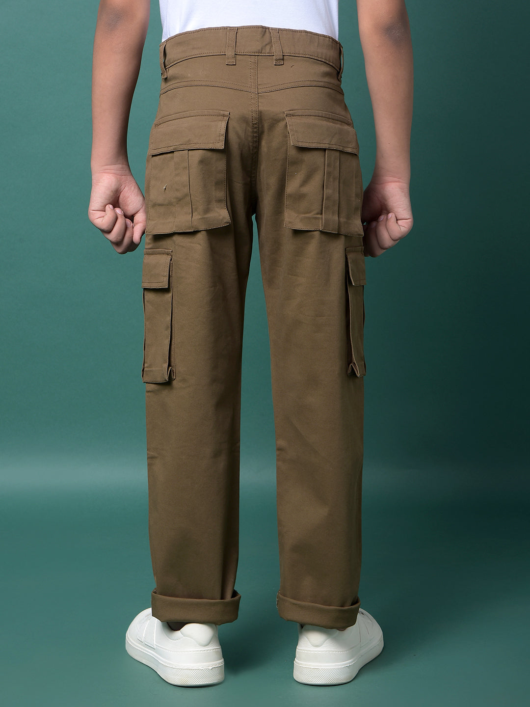 Brown Cargo Trousers-Boys Trousers-Crimsoune Club