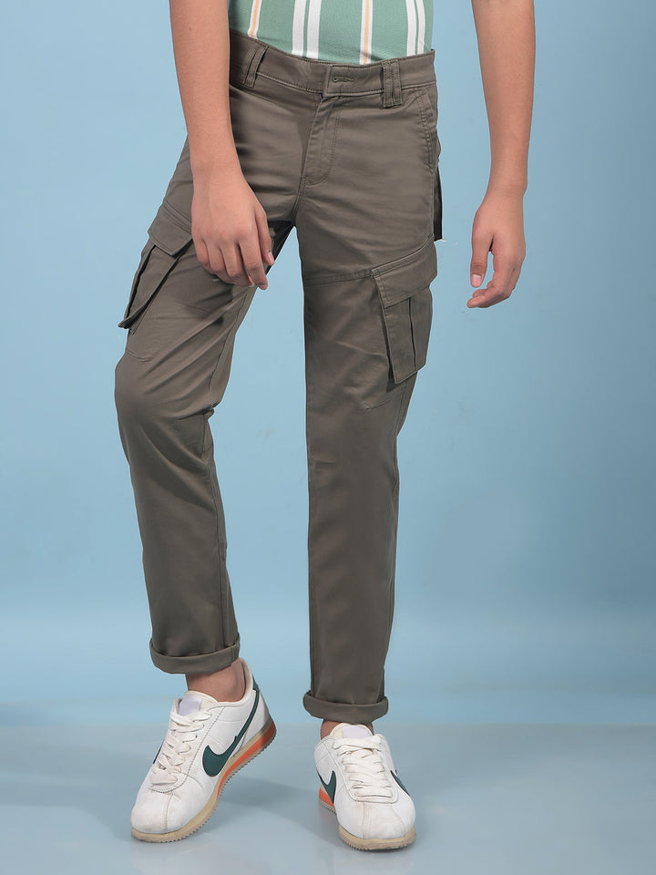 Grey Cargo Trousers-Boys Trousers-Crimsoune Club