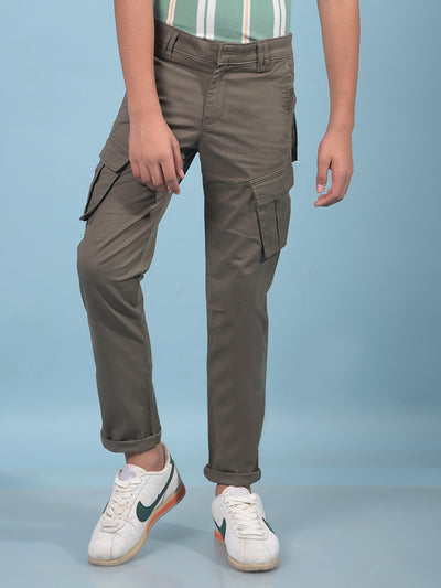 Grey Cargo Trousers-Boys Trousers-Crimsoune Club