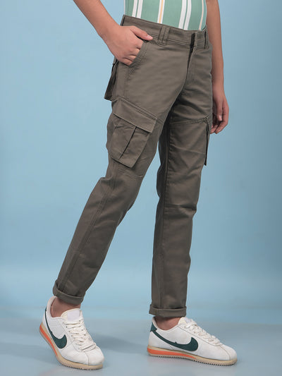 Grey Cargo Trousers-Boys Trousers-Crimsoune Club