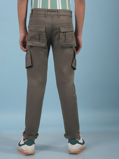 Grey Cargo Trousers-Boys Trousers-Crimsoune Club