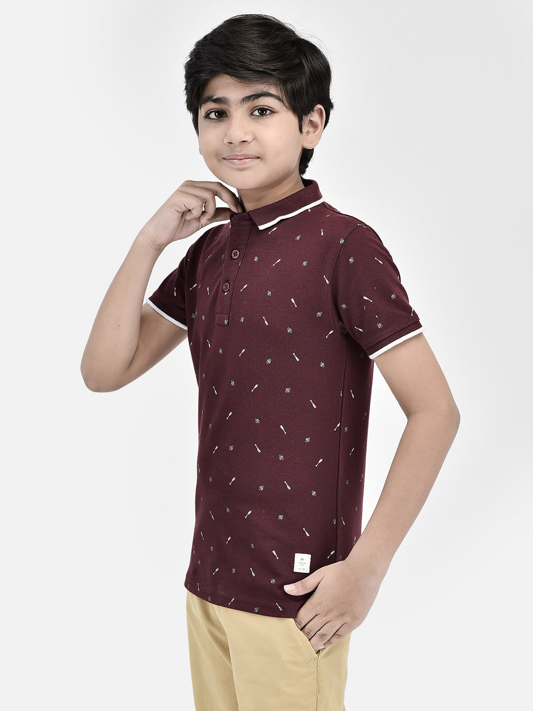 Printed Wine T-shirt-Boys T-Shirts-Crimsoune Club