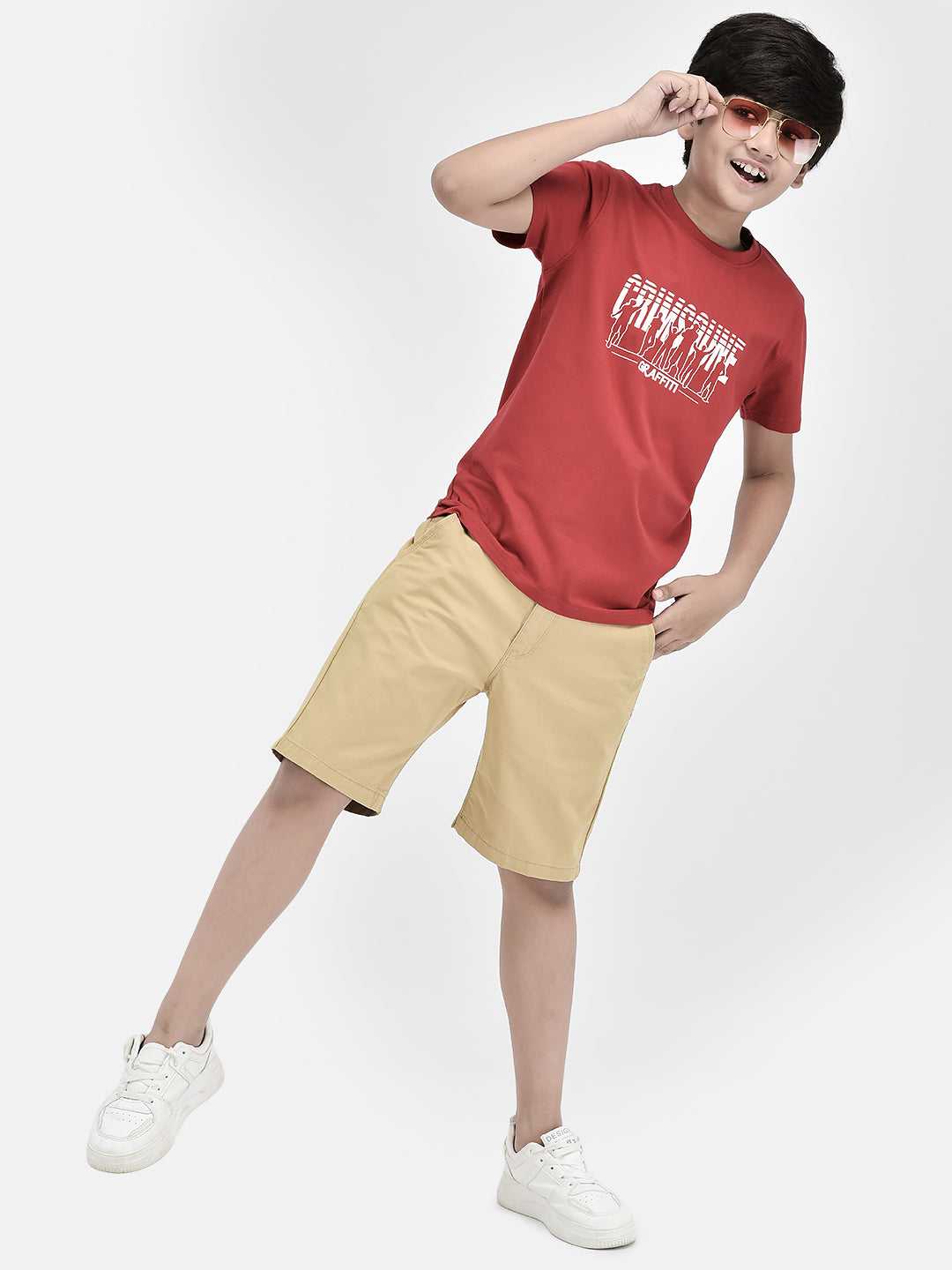 Graphic Red T-shirt-Boys T-Shirts-Crimsoune Club