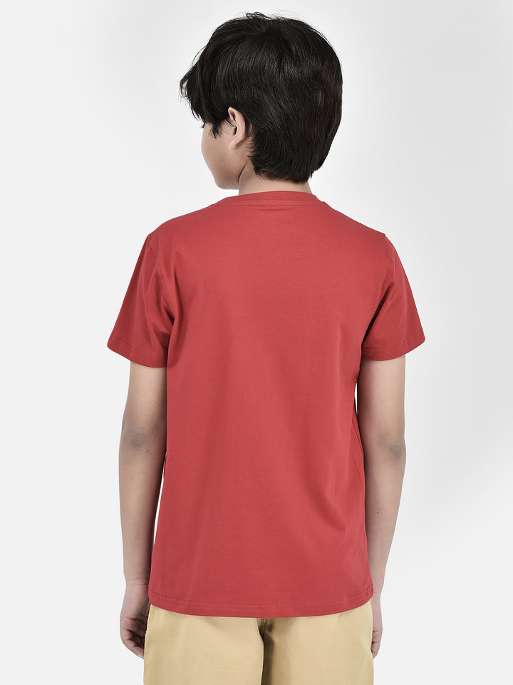Graphic Red T-shirt-Boys T-Shirts-Crimsoune Club