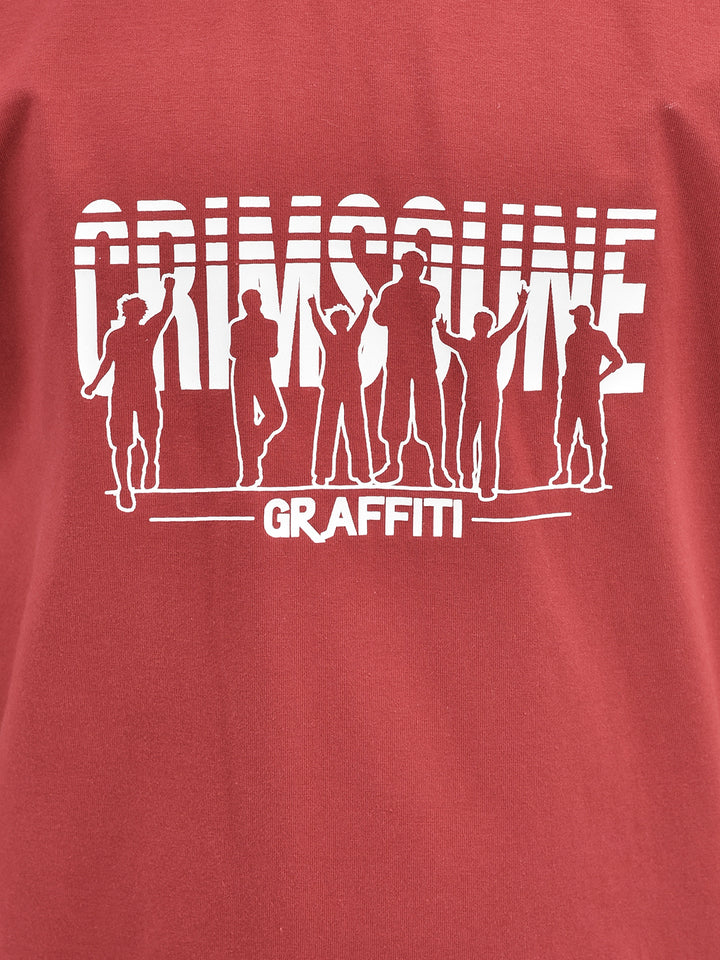 Graphic Red T-shirt-Boys T-Shirts-Crimsoune Club