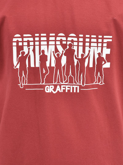 Graphic Red T-shirt-Boys T-Shirts-Crimsoune Club