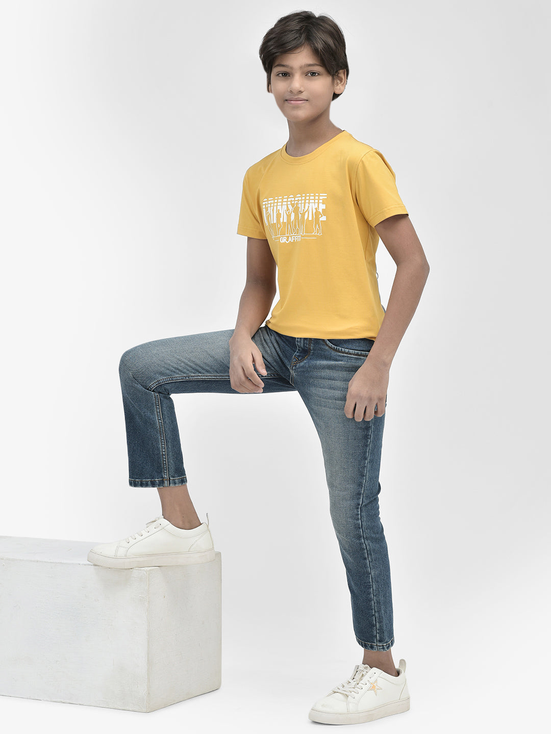 Graphic Mustard T-shirt-Boys T-Shirts-Crimsoune Club