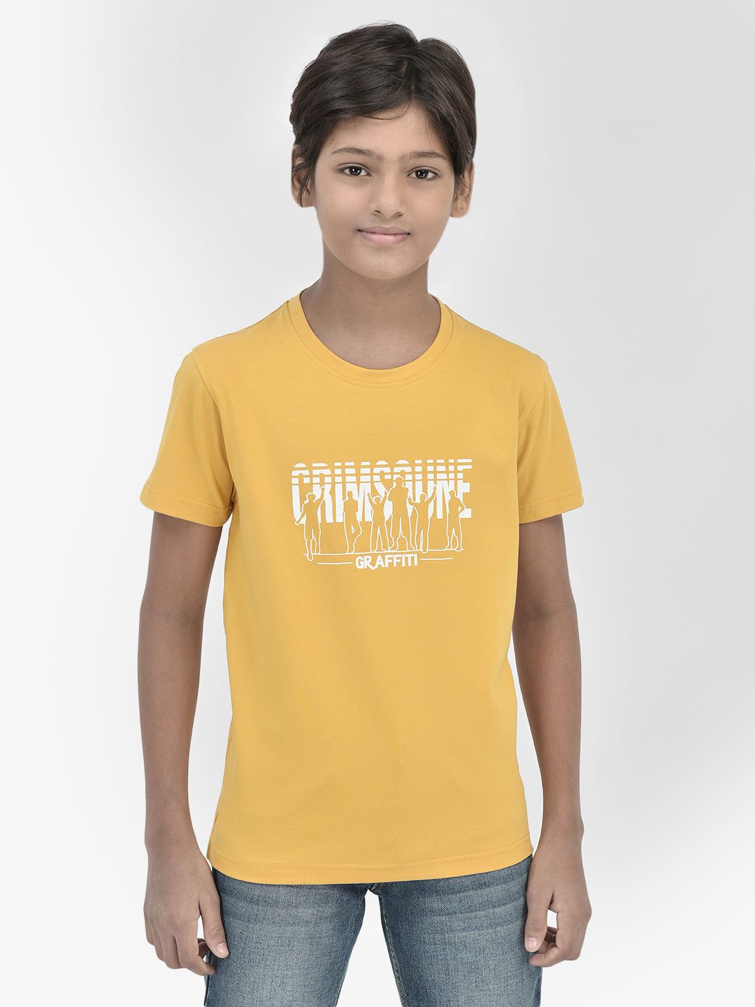 Graphic Mustard T-shirt-Boys T-Shirts-Crimsoune Club