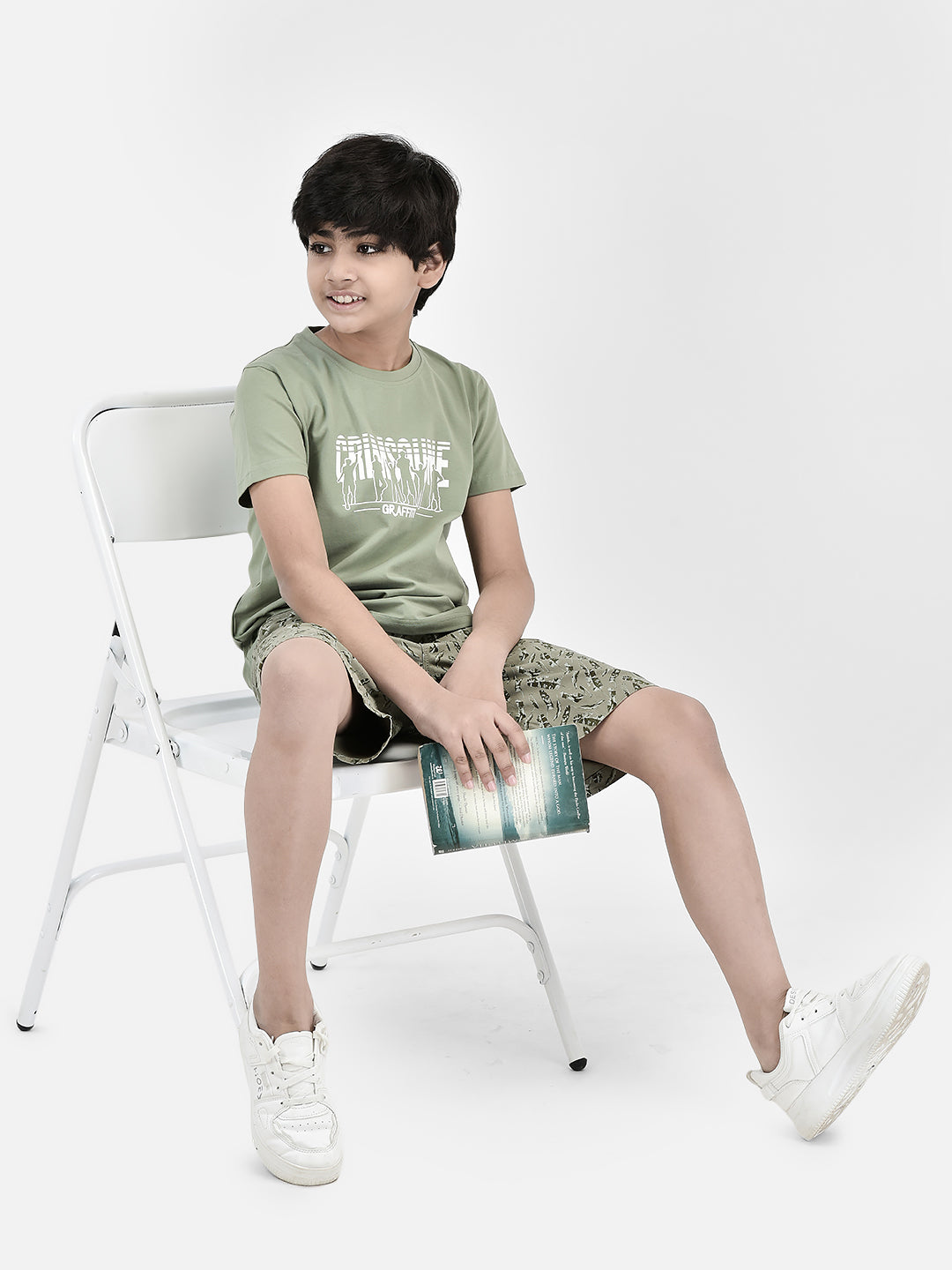 Graphic Green T-shirt-Boys T-Shirts-Crimsoune Club