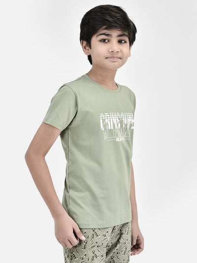 Graphic Green T-shirt-Boys T-Shirts-Crimsoune Club