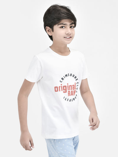 Typography White T-shirt-Boys T-Shirts-Crimsoune Club