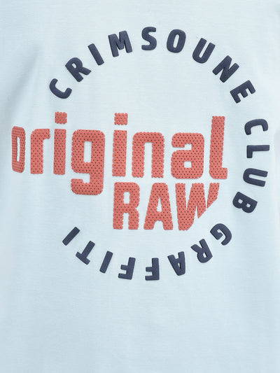 Typography Blue T-shirt-Boys T-Shirts-Crimsoune Club