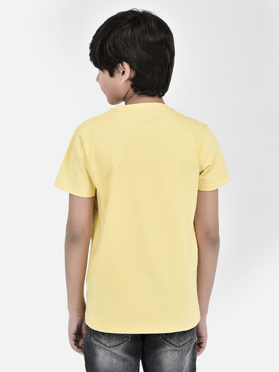 Typography Yellow T-shirt-Boys T-Shirts-Crimsoune Club
